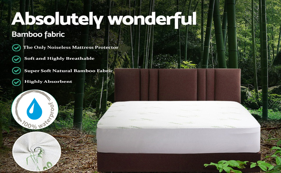 Waterproof Cooling Bamboo Mattress Protector Queen 60x80