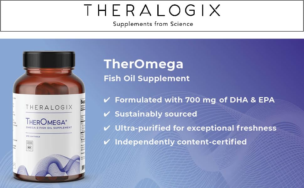 TherOmega Fish Oil Supplement. 700 mg of DHA & EPA
