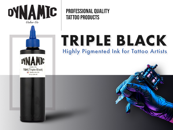 Dynamic Color Co Triple Black Tattoo Ink 8oz Professional Bottle