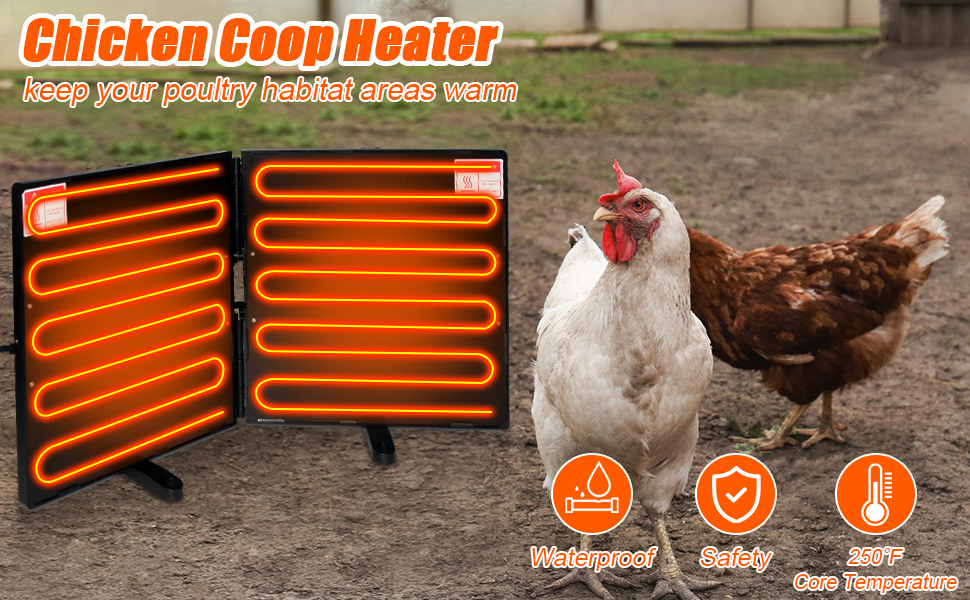 Lxheir Chicken Coop Heater 240 Watts, Large Size Foldable