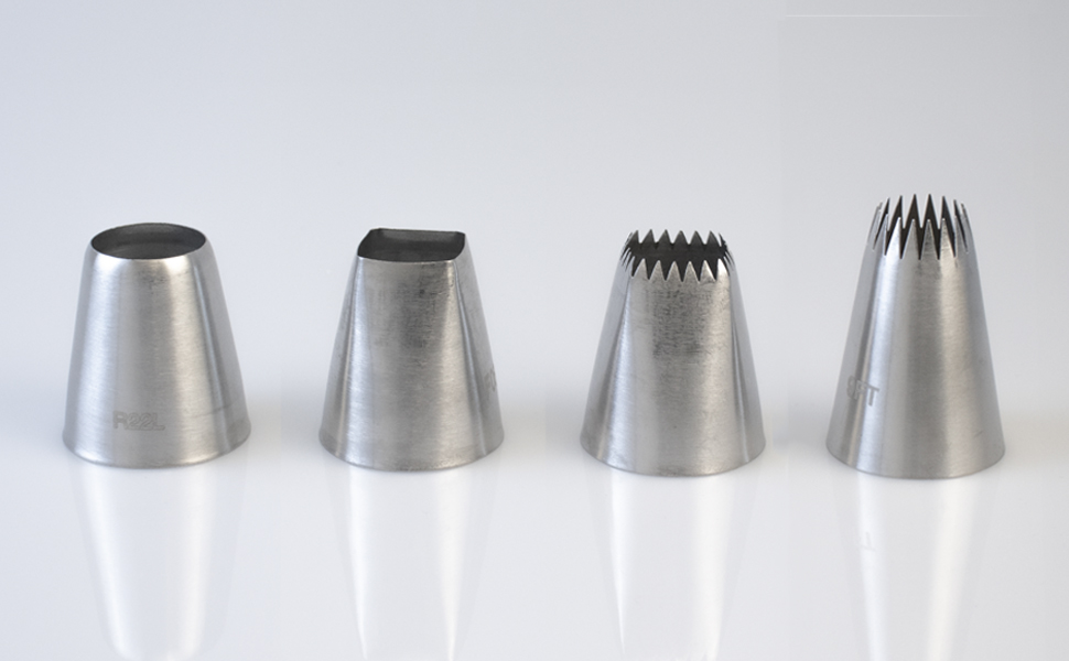 Tabiger Extra Large Piping Nozzles, 4Pack Oversized Cake Decorating