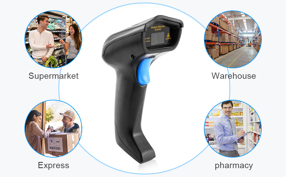 Barcode Scanner 2.4GhzWireless Versatile 2in1 USB 1D