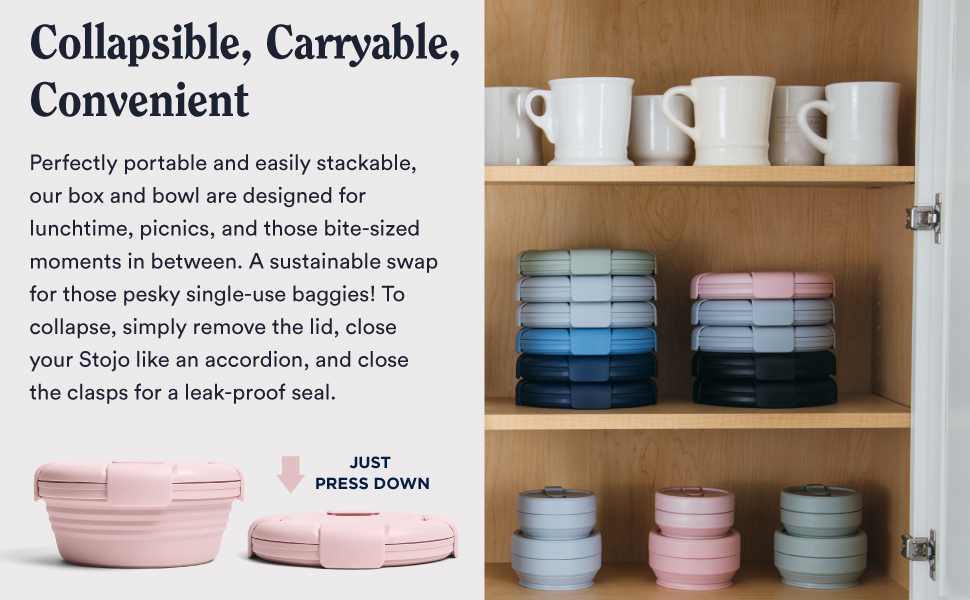 STOJO On The Go Collapsible Bowl 36oz / 1.1L Reusable Travel Lunch