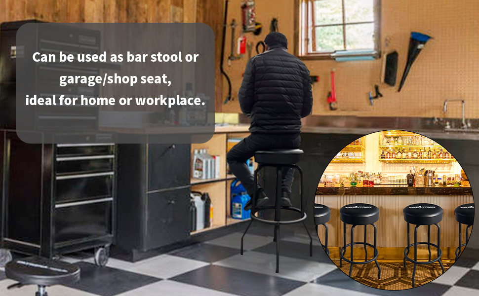 kingwolfox Garage Shop Stool Bar Stool Swivel Mechanic