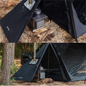 STOVEHUT Black Lightweight Shelter with Two Tarp Poles and Two Tent Poles