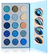 DE'LANCI Space Blue Eyeshadow Palette 15 Color Cosmetics Pressed Pigment Christmas Snowflake Eye ...