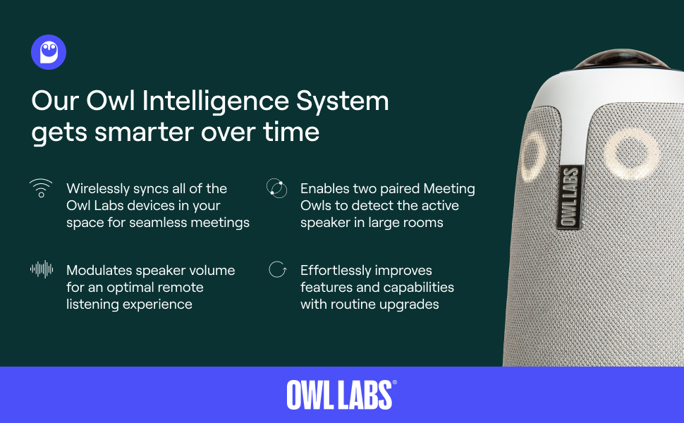 Owl Labs Meeting Owl 3 (Next Gen) 360Degree, 1080p HD Smart Video