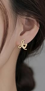 bow hoop earrings huggies for girls women