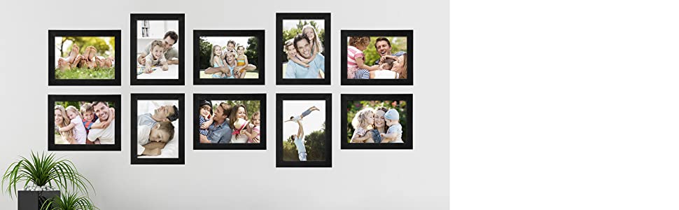 WOLTU Cornice Per Foto 21x29.7cm A4 In Legno Porta Foto Da Parete E Tavolo Nero 16 1