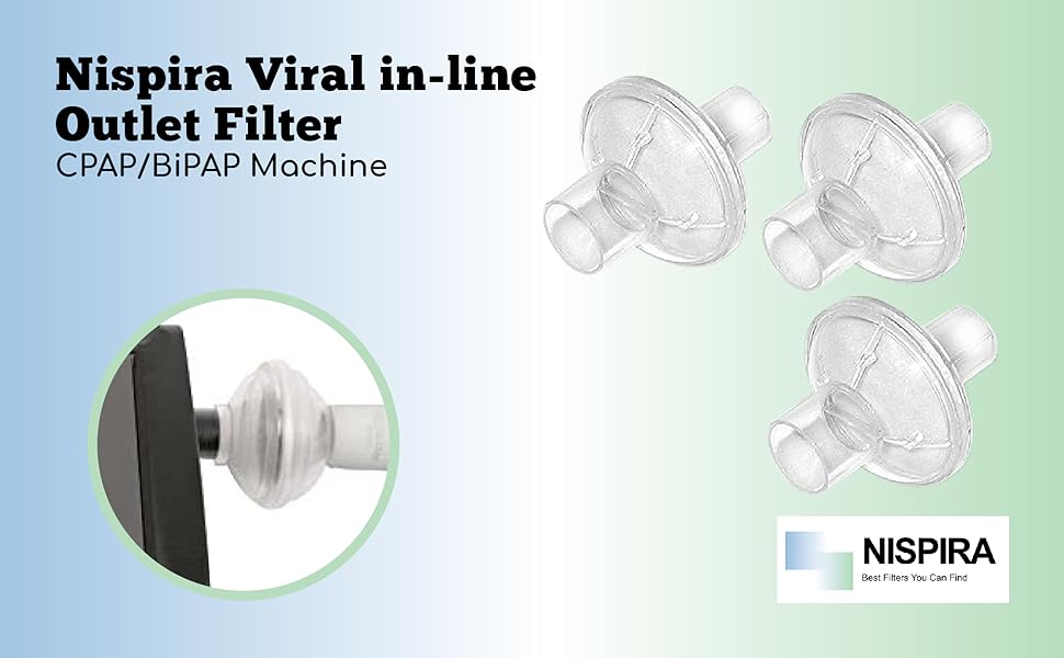 Nispira inline Outlet Bacteria Filter for CPAP/BiPAP 12 Packs Amazon