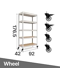 DANT Houseスチールラック 5段 幅120 奥行45 高さ191 Amazon｜HOMEDANT House 組立簡単 ラミネート スチールラック