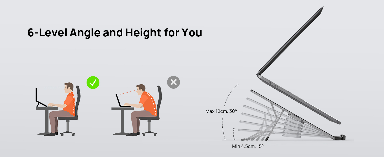 SODI Foldable Laptop Stand for Desk, Adjustable Height