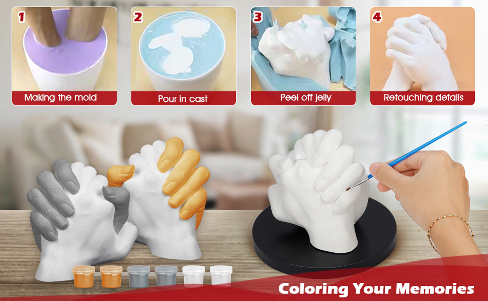 LTDSOAR Hand Casting Kit Couples Gifts with Practice Kit, Hand Mold Kit