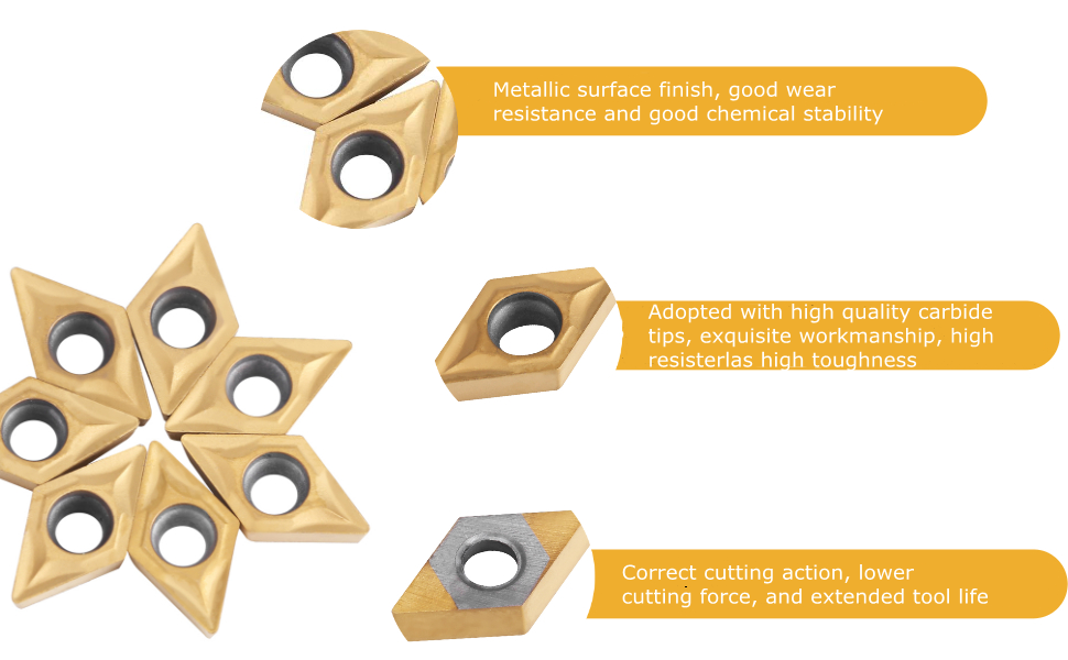 10pcs Diamond Shape CNC Carbide Insert Cutter Indexable Lathe Milling