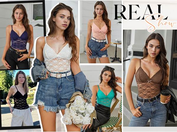 トップス aidan love Avidlove Camisole Tops for Women Lace Y2k Tank Tops Sexy