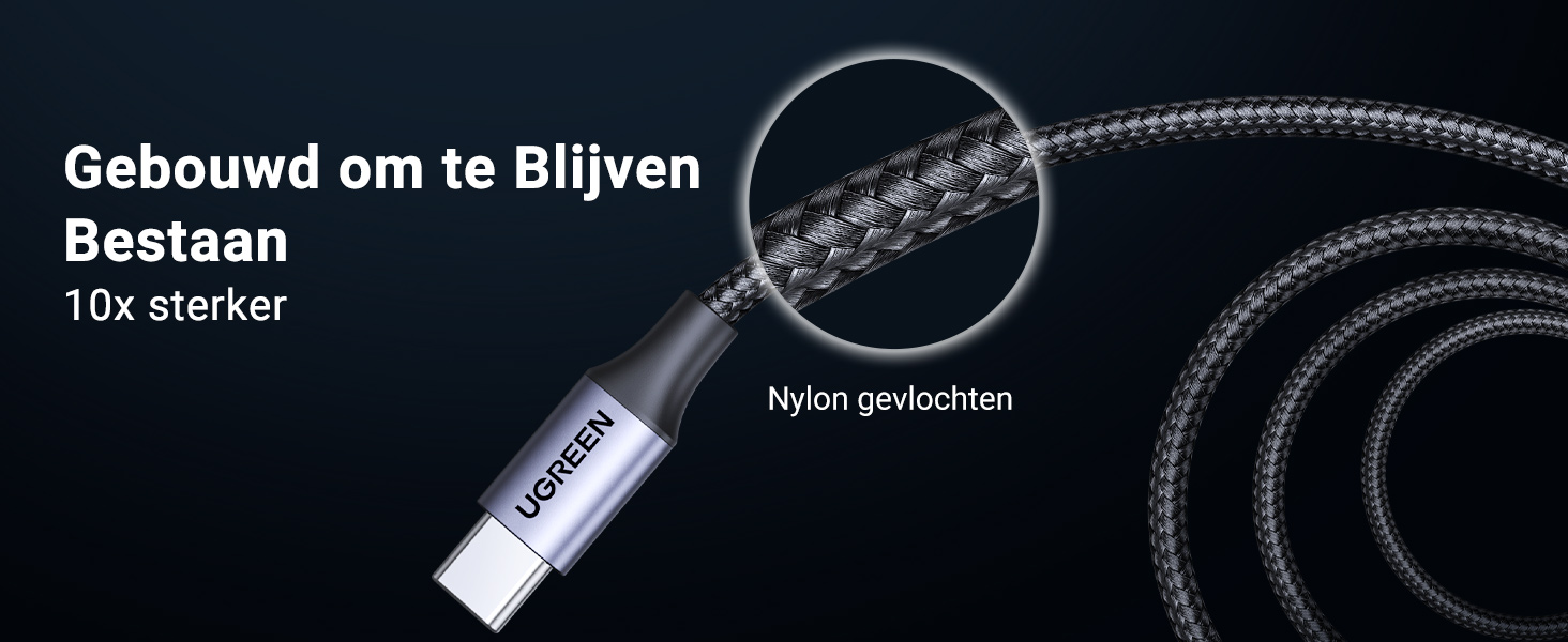 UGREEN 30W Autolader met 1M USB C Kabel Dual Port Card Charger Ondersteunt 20W