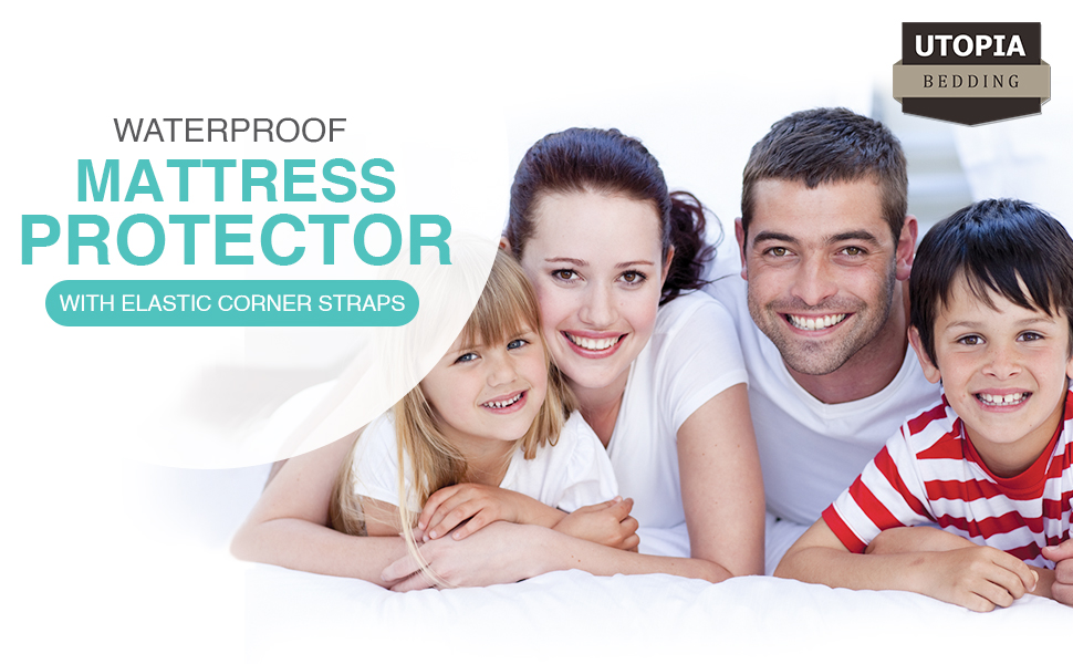 Utopia Bedding Waterproof Strap Mattress Protector Euro Double 140 x