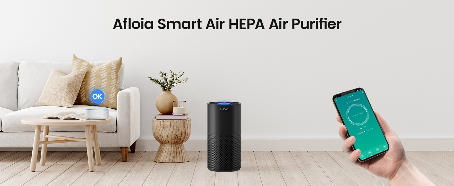 Afloia Air Purifiers for Home Large Room Smart WiFi Voice