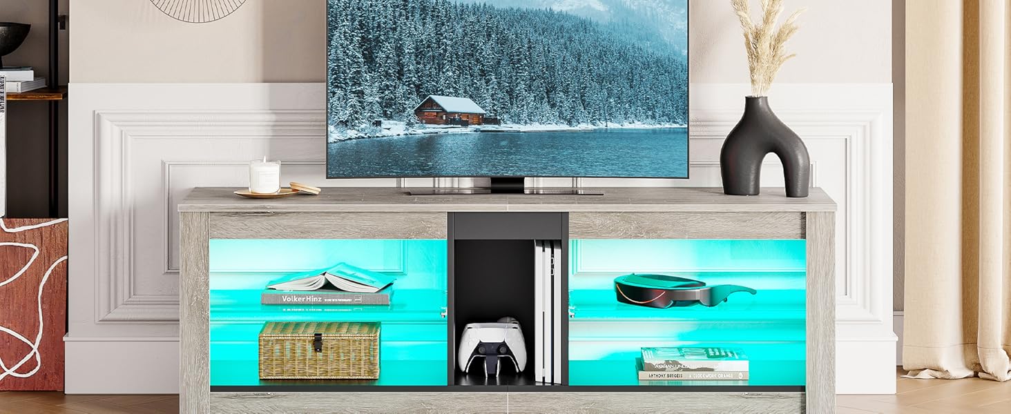 Bestier テレビ台 テレビボード 幅140cm 32~65型対応 収納棚付き