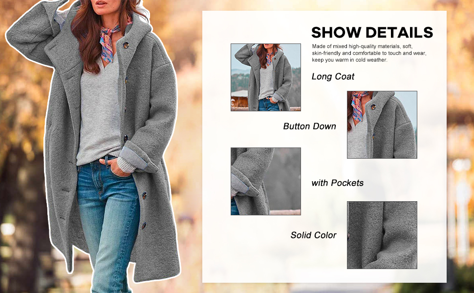 Amazon.com: Akivide Women's Winter Warm Woolen Long Hooded