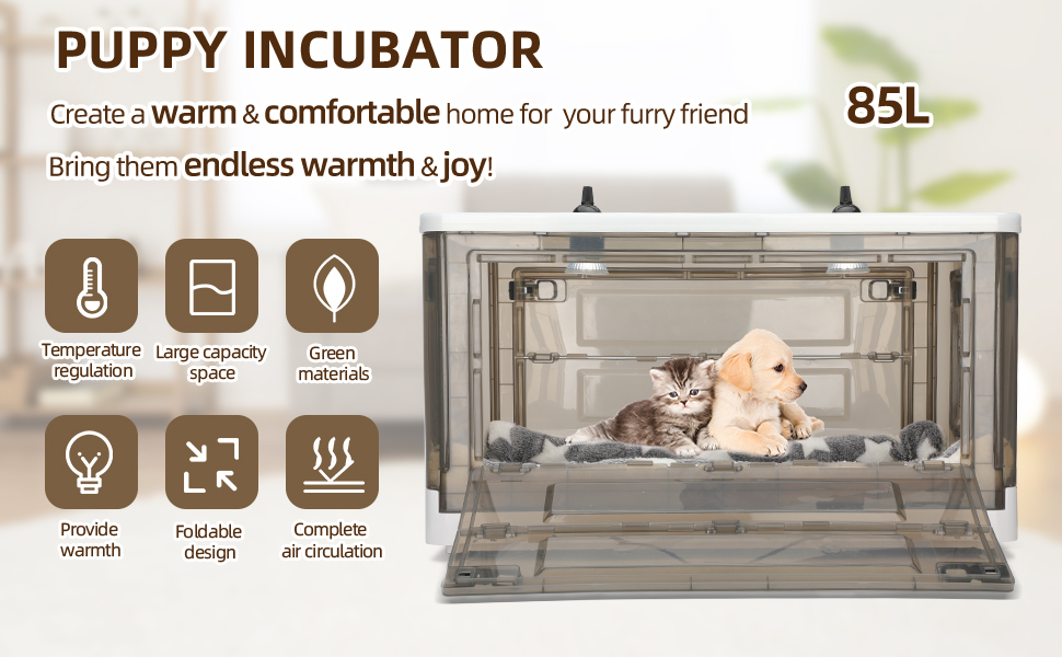 Pet Supplies Puppy Incubator with Heating and Oxygen, Incubator for