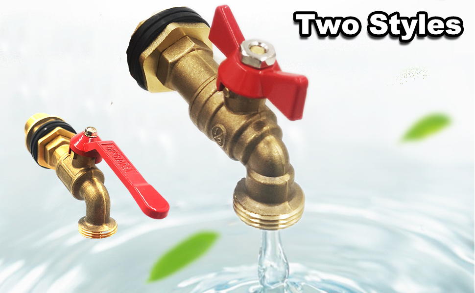 Brass Spigot for Rain Barrel, Water Container Faucets Kit Include Filter, Bulkhead