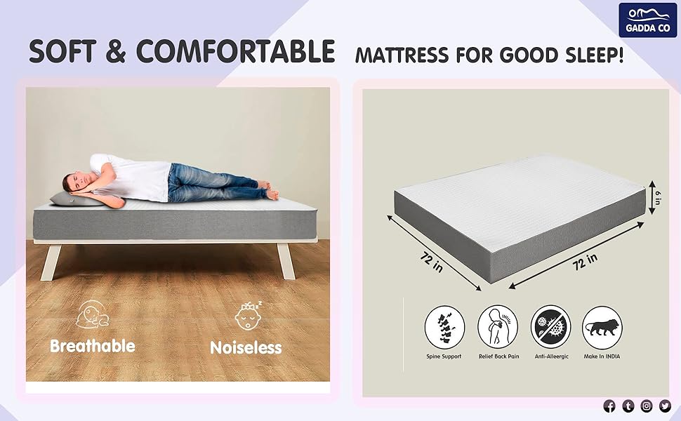 GADDA CO Mattress 10 Years Warranty Orthopedic Mattress Double Bed