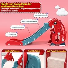  Children's slide with basketball hoop