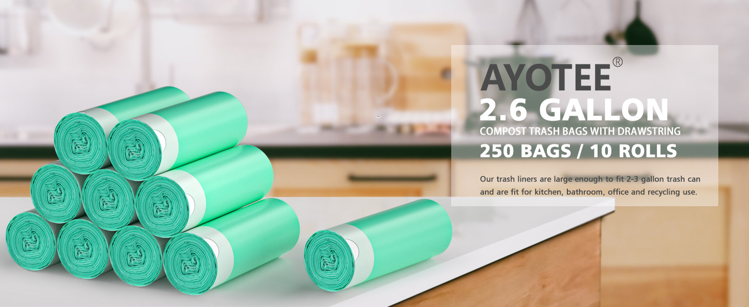 SMALL COMPOST TRASH BAGS DRAWSTRING