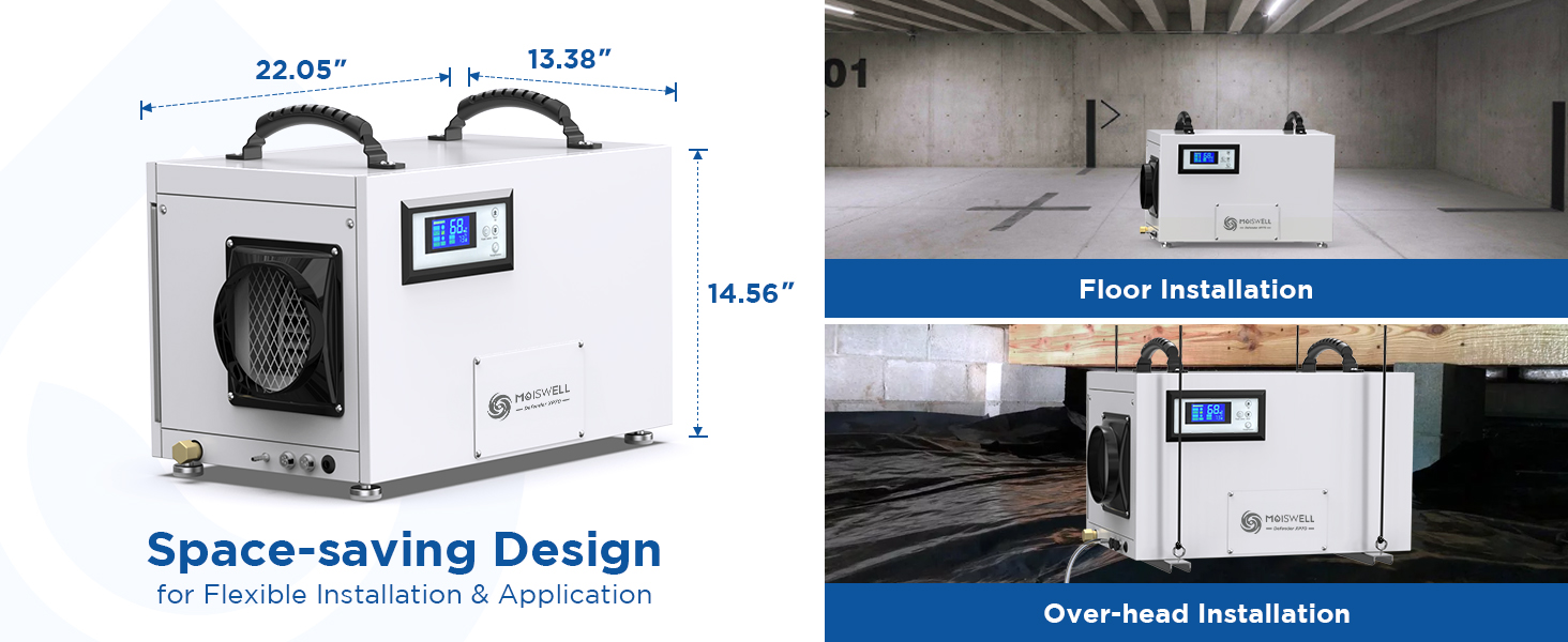 Moiswell 145 Pints Commercial Dehumidifier with Pump