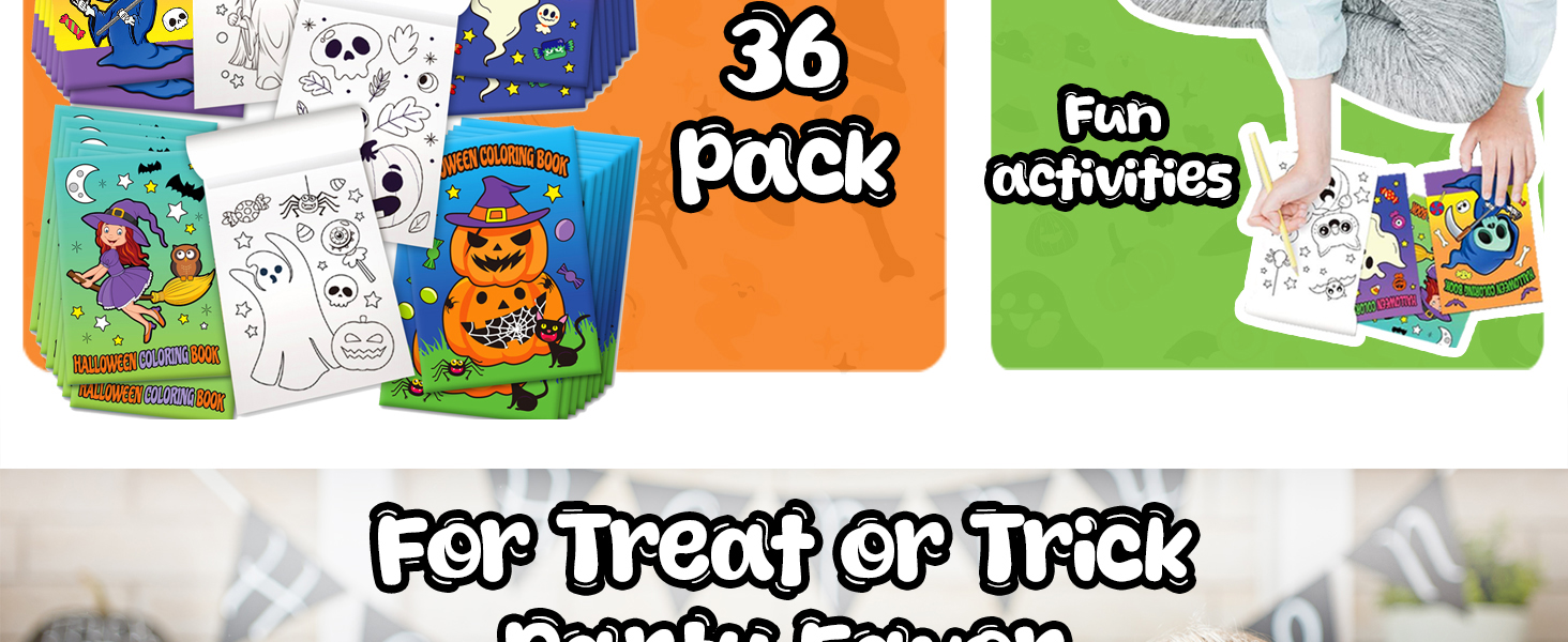 ArtCreativity Halloween Coloring Books for Kids, Pack of 36