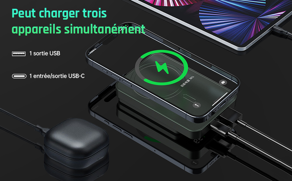 Banque d'alimentation magnétique sans fil