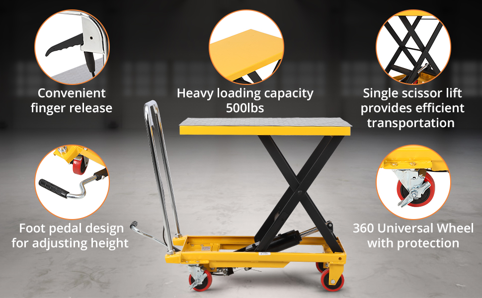 Carrello del tavolo di sollevamento idraulico