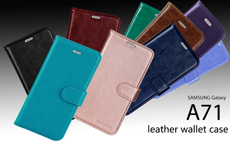 MONASAY Galaxy A71 5G Wallet Case, [Included Glass Screen