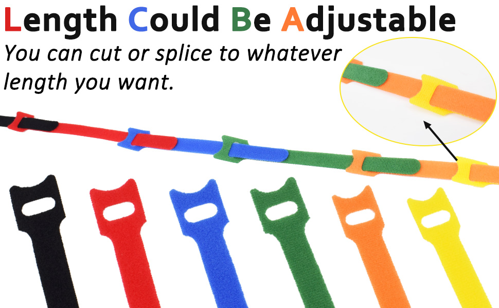 80pcs Cable Ties Reusable Multicolor, Wire Ties, Cord Ties Reusable for