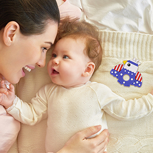 4th of july baby teething toy