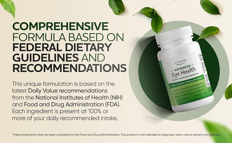 Comprehensive formula based on federal dietary guidelines and recommendations