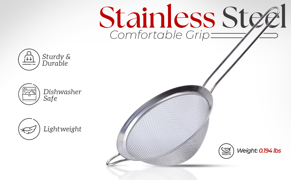 Alpine Cuisine Stainless Steel Strainer 5.5Inch with