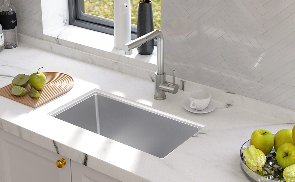 Small Bar Sink,10 x 18 Inch Kitchen Sink, Stainless Steel Sink, 16