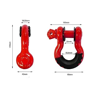 Amazon.co.jp: HFS(R) シャックル 3/4インチ 牽引 2点セット