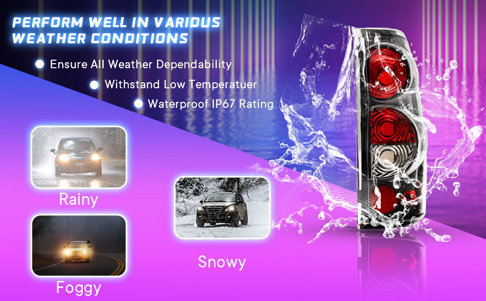 Tail Lights for 99-06 Chevy Silverado 1500/2500/3500, 99-02 GMC Sierra 1500/2500/3500