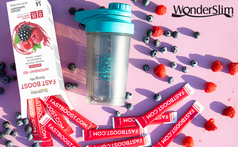 WonderSlim FAST BOOST Energy Drink Mix with B12, Orange