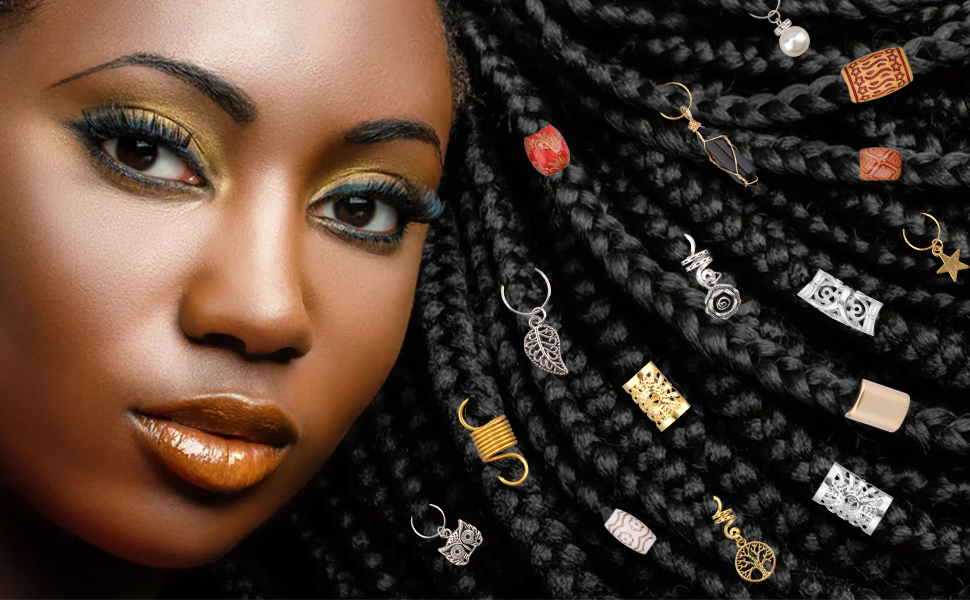EBANKU 184pcs Hair Jewelry for Braids, Dreadlocks Hair Jewelry for Braids, Jewelry Aluminum Hair