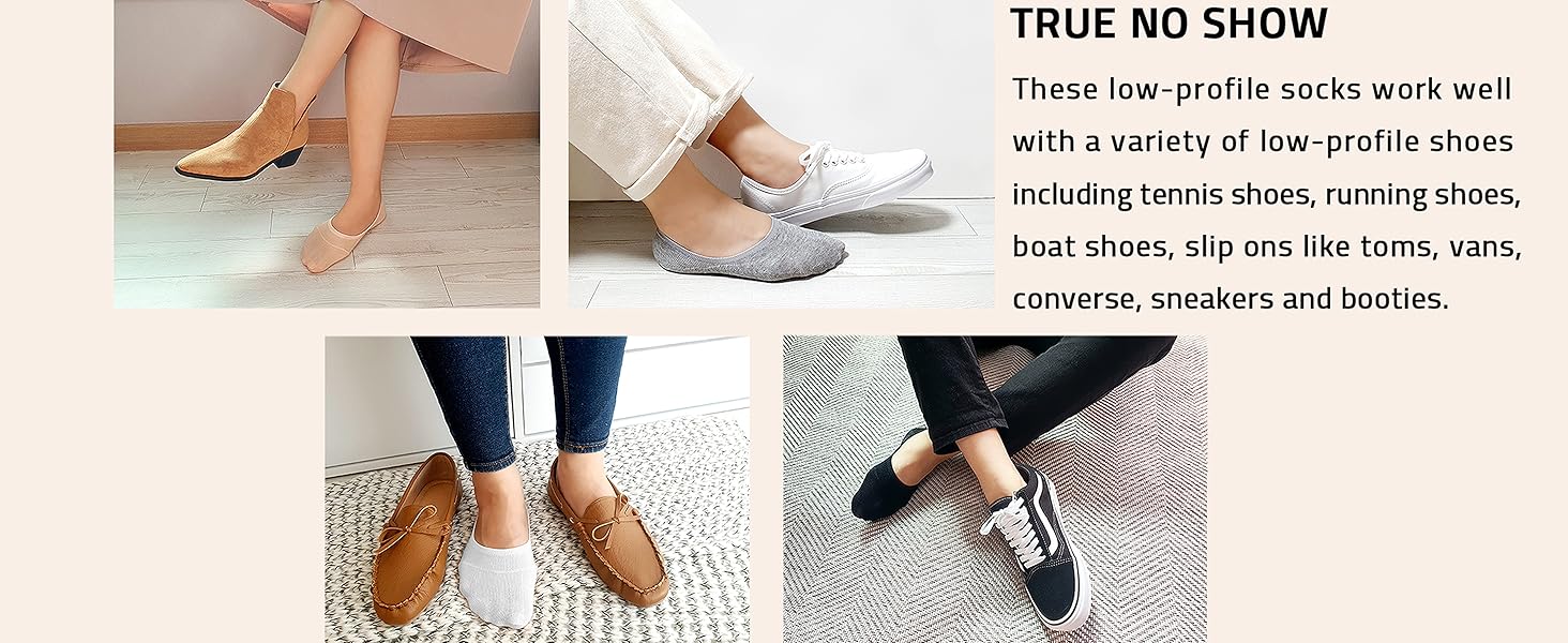 no show socks women men unisex flat liner under ankle low cut plain colors multi pack cotton soft