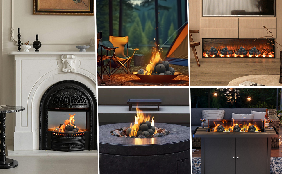 15 Pack Ceramic Fire Balls, 3 Inch Fiber Round Fire Stones