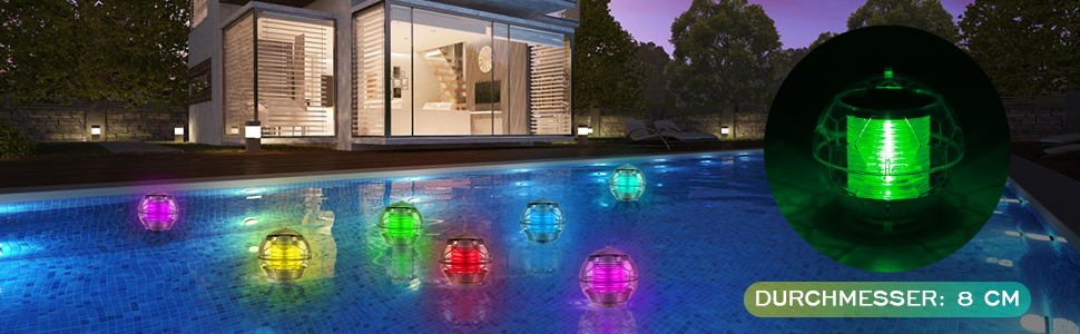 Linkax Solar Pool Licht Poolbeleuchtung Solar Wasser Schwimmende Lampen