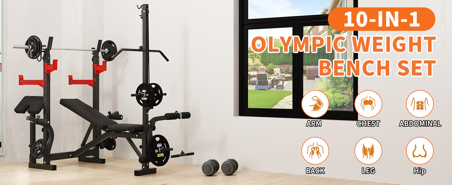 10-in-1 Weight Bench Set