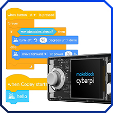 Makeblock cyberpi コーディングキット AIとIoTおよびPython学習用のプログラム可能なマイクロコンピューター 教育用の4-in-1パック Scratch ブロックベース 8 歳