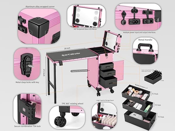 Amazon.com: ZhenGuiRu Rolling Manicure Table Foldable Nail