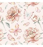 Safiyya Floral Peel and Stick Wallpaper Pink Contact Paper Removable Self Adhesive Wallpaper Peon...